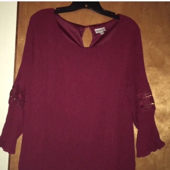 20W Avenue Crepe Crochet Quarter Sleeve Dress - Picture 3 of 10